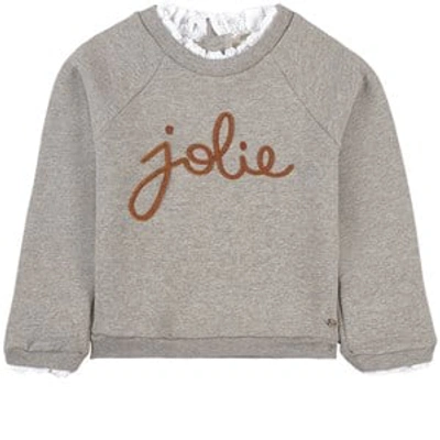 Tartine Et Chocolat Kids'  Gray Melange Jolie Sweatshirt In Grey