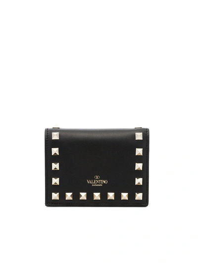 Valentino Garavani Portafoglio Rockstud In Black