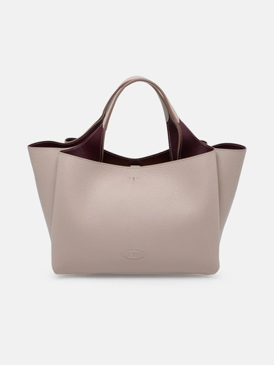 Tod's Borsa Apa Mini Marrone In Pelle Beige In Bordeaux