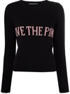 Alberta Ferretti "live The Pink" Black Sweater In Nero
