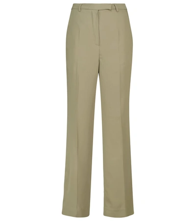 The Frankie Shop Isla High-rise Straight Pants In Green