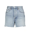 Agolde Epic Dee Super High-rise Denim Shorts In Blue