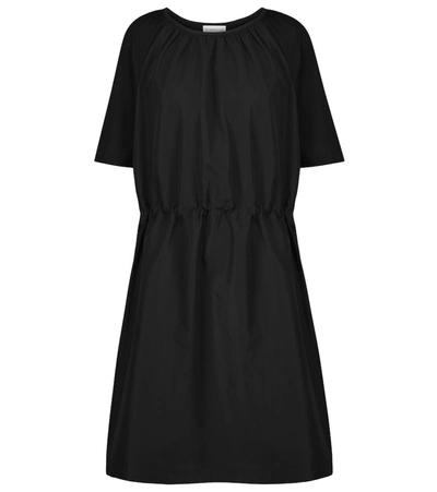 Moncler Short Sleeve Cotton Jersey Mini Dress In 블랙