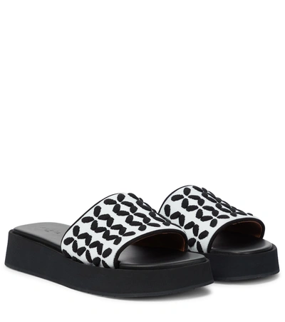 Alaïa Knit Platform Sandals In Black