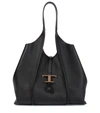 Tod's Timeless Medium Leather Tote In Black