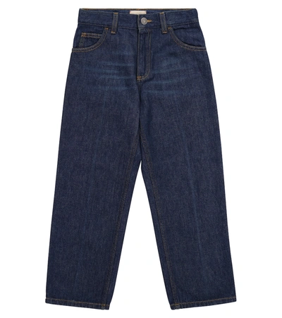 Gucci Kids' X Freya Hartas Embroidered Jeans In Blue