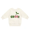 GUCCI BABY LOGO COTTON SWEATSHIRT,P00584455