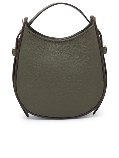 Tod's Logo Debossed Shoulder Bag In Green