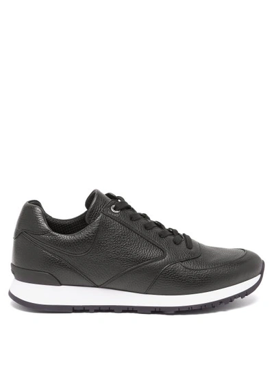 John Lobb Foundry Grained-leather Trainers In Black