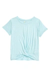 Zella Girl Kids' Peaceful Twist T-shirt In Blue Resort Heather