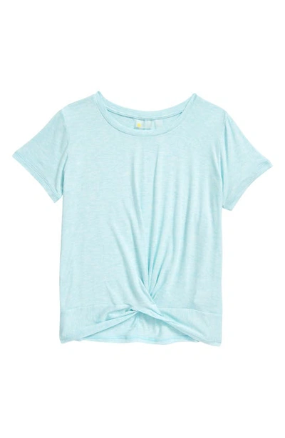 Zella Girl Kids' Peaceful Twist T-shirt In Blue Resort Heather