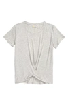 Zella Girl Kids' Peaceful Twist T-shirt In Grey Light Heather