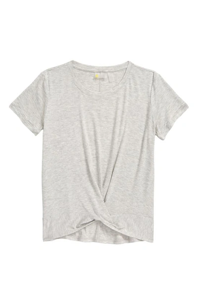Zella Girl Kids' Peaceful Twist T-shirt In Grey Light Heather