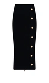 BALMAIN BALMAIN BUTTON DETAIL FITTED MIDI SKIRT