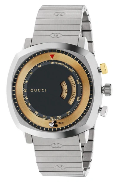 Gucci X Disney Mickey Mouse Grip Chronograph Bracelet Watch, 40mm In Sapphire