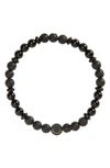 Caputo & Co Ubud Stretch Bracelet In Black Onyx / Lava