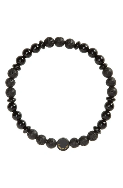 Caputo & Co Ubud Stretch Bracelet In Black Onyx / Lava