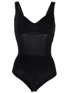 Murmur Transparent-panel Sleeveless Bodysuit In Black