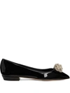 Giuseppe Zanotti Eglantine Crystal Ballerina Shoes In Schwarz