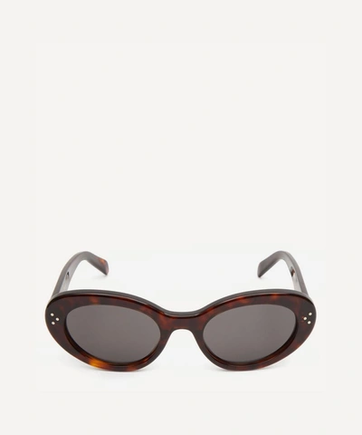 Celine Oval Sunglasses In Dark Havana