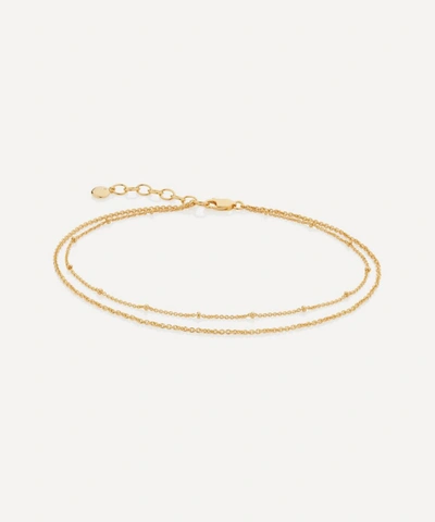 MONICA VINADER MONICA VINADER GOLD PLATED VERMEIL SILVER BEADED DOUBLE CHAIN ANKLET,000732127