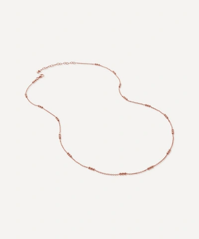 Monica Vinader Rose Gold Plated Vermeil Silver 14-16' Triple Beaded Choker Necklace