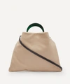 Marni Hobo Leather Handbag In Light Camel