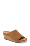Birkenstock Papillio By  Namica Wedge Slide Sandal In Tea Suede