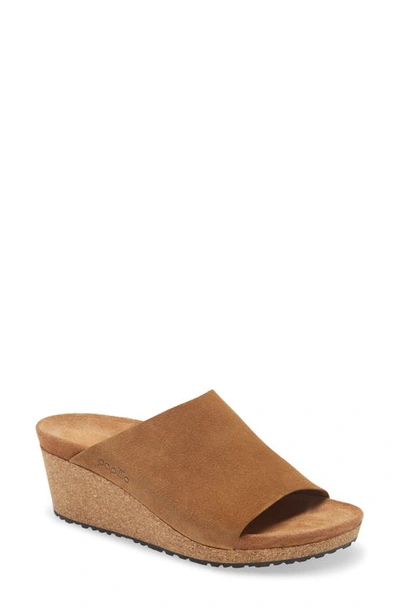 Birkenstock Papillio By  Namica Wedge Slide Sandal In Tea Suede