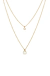 ZOË CHICCO DIAMOND & PEARL LAYERED PENDANT NECKLACE,PN-23-D