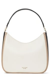 Kate Spade Roulette Large Leather Hobo Bag In Black/ Ivory