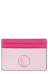 Versace La Medusa Colorblock Leather Card Case In Fuxia Light Pink  Gold