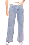 ABSENCE OF COLOUR ROSA CONTRAST DETAIL WIDE LEG JEANS,SS21A145