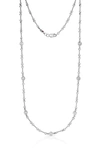 Roberto Coin Dogbone Diamond Station Necklace In White Gold