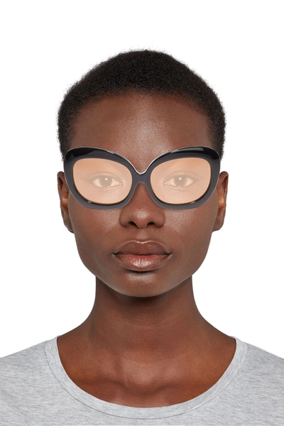 Linda Farrow Cat-eye Acetate Mirrored Sunglasses In Black