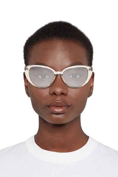 Linda Farrow Cat-eye Acetate Mirrored Sunglasses In Clear