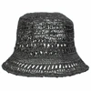 Y'S BLACK WOVEN BUCKET HAT,YD-H40-934-2