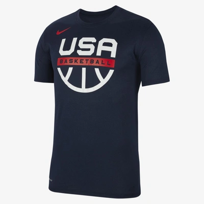 Nike Usab  Men's Dri-fit Basketball Practice T-shirt In Blue