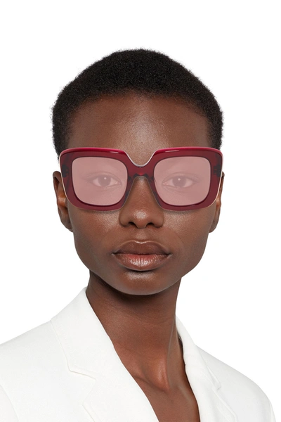 Oliver Peoples Franca Oversized Square-frame Acetate Sunglasses In Claret