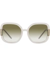 Tory Burch Oversized-frame Sunglasses In White