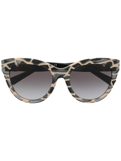 Valentino Vlogo Signature D-frame Sunglasses In Black