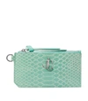 JIMMY CHOO SNAKE-EMBOSSED LEATHER LISE CARD HOLDER,16940856