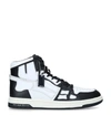 Amiri Skeleton High-top Leather Trainers In Blk/white