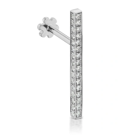 Maria Tash 11mm Square Diamond Pave Bar T In White