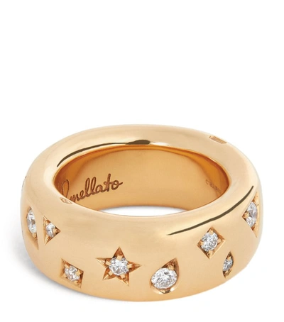 Pomellato Rose Gold And Diamond Iconica Ring (szie 47-60) In White