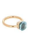 POMELLATO MIXED GOLD AND BLUE TOPAZ NUDO PETIT RING,16941375