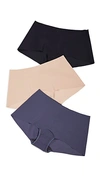 Hanky Panky Breathe Boyshorts 3 Pack In Black/taupe/granite