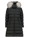 Moncler Girls' Abelle Fur-trim Down Puffer Coat - Big Kid In Black