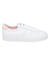 Superga 2843 Comfleau Leather Sneakers In White Pink