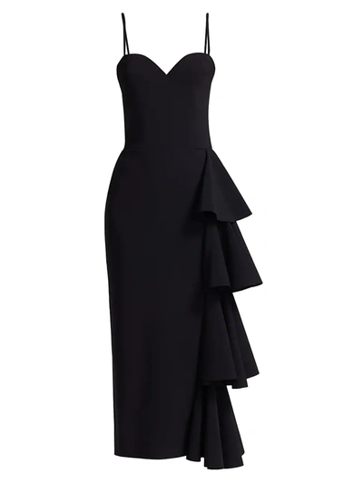 Chiara Boni La Petite Robe Gussie Tiered Ruffle Midi Dress In Black